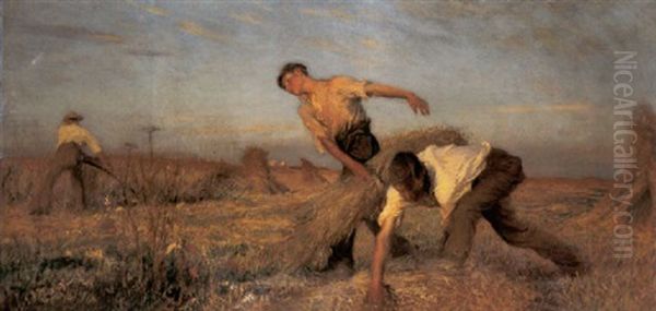 The Harvest Oil Painting by Sir George Clausen