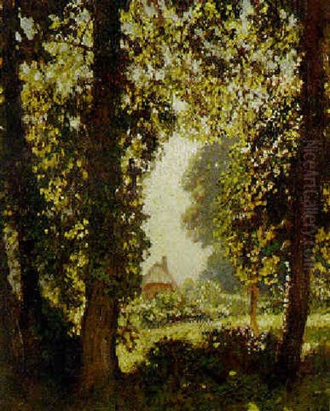 A Cottage In A Clearing Oil Painting by Sir George Clausen