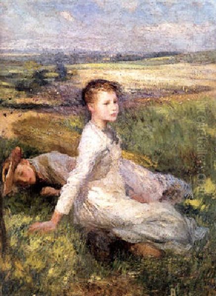 Summer In The Fields Oil Painting by Sir George Clausen