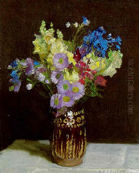 Autumn Flowers Oil Painting by Sir George Clausen