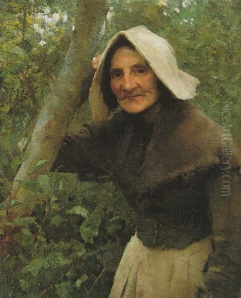 A Toiler Still; An Old Woman, North Lincolnshire Oil Painting by Sir George Clausen