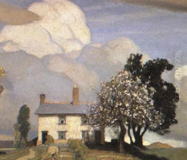 The Little Cottage Oil Painting by Sir George Clausen