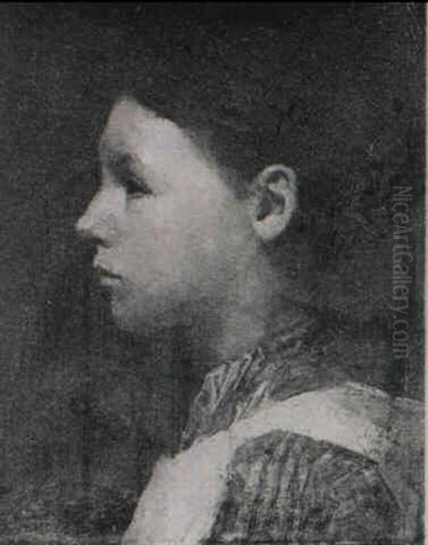 Portrait Of A Girl Oil Painting by Sir George Clausen