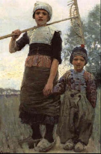 Little Haymakers, North Holland Oil Painting by Sir George Clausen