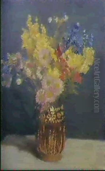 Autumn Flowers Oil Painting by Sir George Clausen