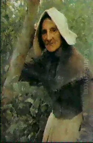 A Toiler Still, An Old Woman, North Lincolnshire Oil Painting by Sir George Clausen