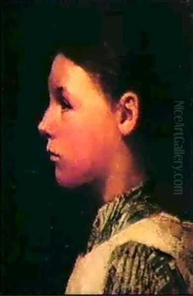 Portrait Of A Schoolgirl Oil Painting by Sir George Clausen