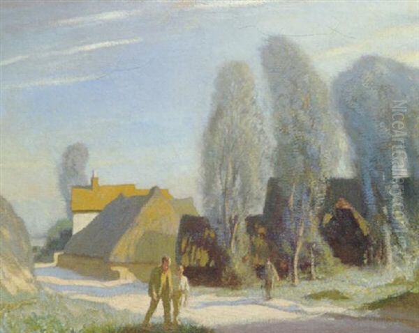 The Roadside Farm Oil Painting by Sir George Clausen