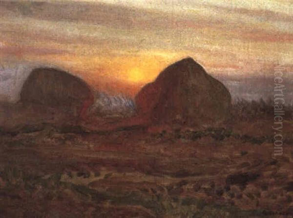 Sunset Oil Painting by Sir George Clausen