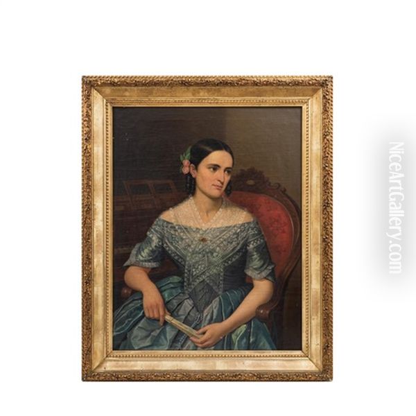 Retrato De Dona Juana Segura Argueyes* Oil Painting by Pelegri Clave y Roque