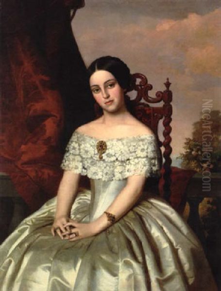 Portrait Of A Lady Oil Painting by Pelegri Clave y Roque