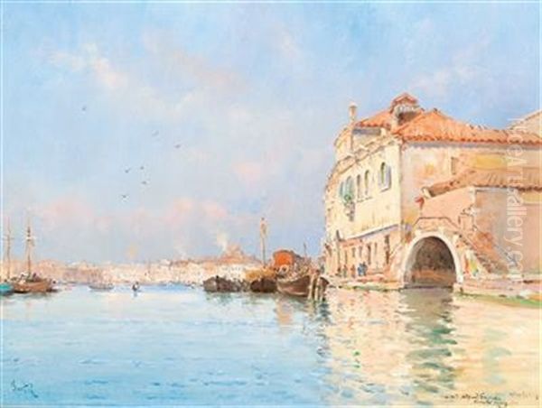 Venetian Scene Oil Painting by Marie Joseph Leon Clavel