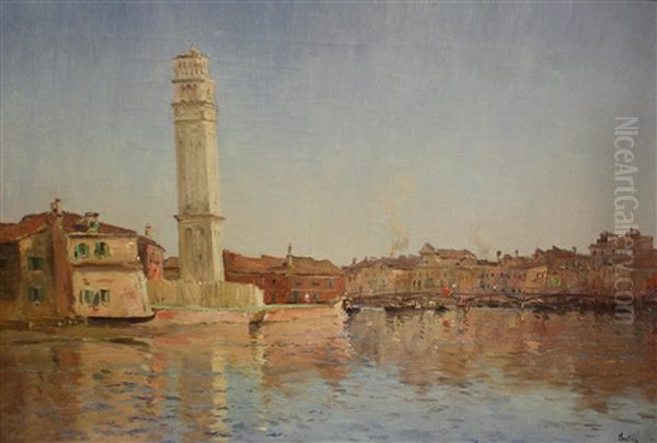 Vue Du Campanile San Pietro A Venise Oil Painting by Marie Joseph Leon Clavel