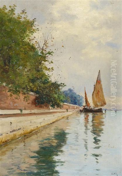 In Der Lagune Vor Venedig Oil Painting by Marie Joseph Leon Clavel