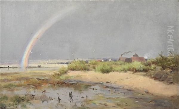 Arc En Ciel A Maree Basse Oil Painting by Marie Joseph Leon Clavel