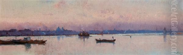 Venise Le Soir Oil Painting by Marie Joseph Leon Clavel