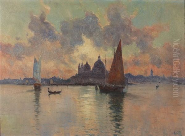 La Salute Venise, Le Soir Oil Painting by Marie Joseph Leon Clavel