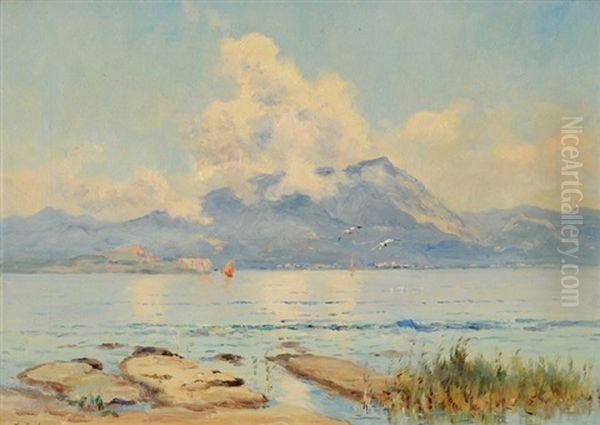 Lago Di Garda Oil Painting by Marie Joseph Leon Clavel