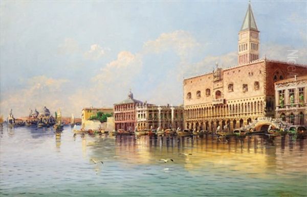 Venise, Le Palais Des Doges Oil Painting by Marie Joseph Leon Clavel