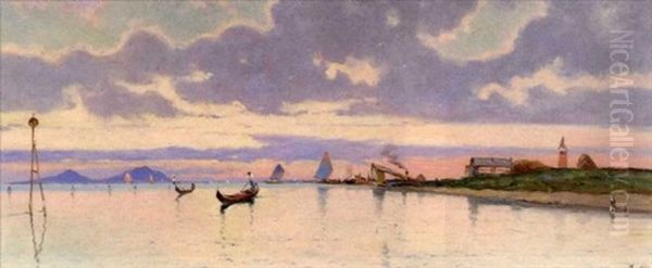 Venise, Les Monts De Padoue Oil Painting by Marie Joseph Leon Clavel