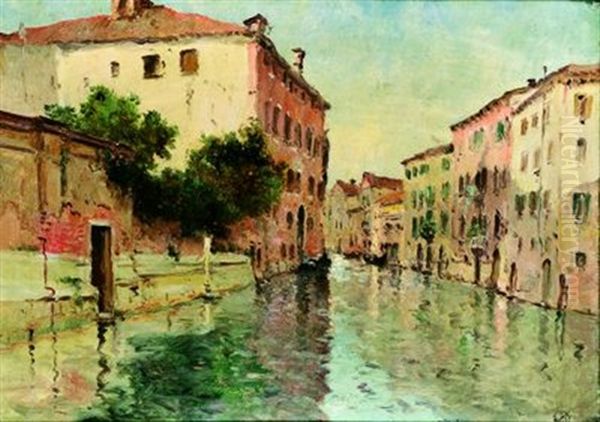 Canal A Venise Oil Painting by Marie Joseph Leon Clavel