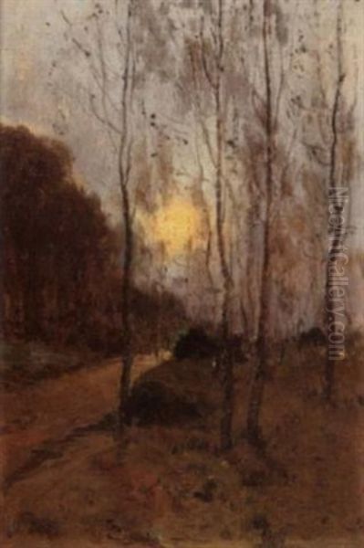 Moonlit Forest Oil Painting by Marie Joseph Leon Clavel