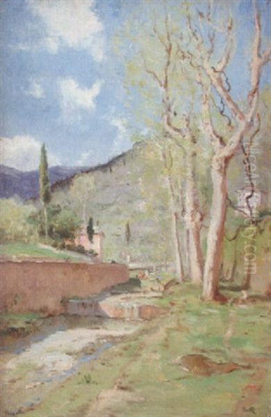 Les Environs De Rapallo Oil Painting by Marie Joseph Leon Clavel