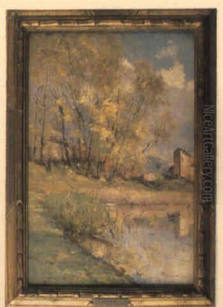 Bords D'etang- Chaville Oil Painting by Marie Joseph Leon Clavel