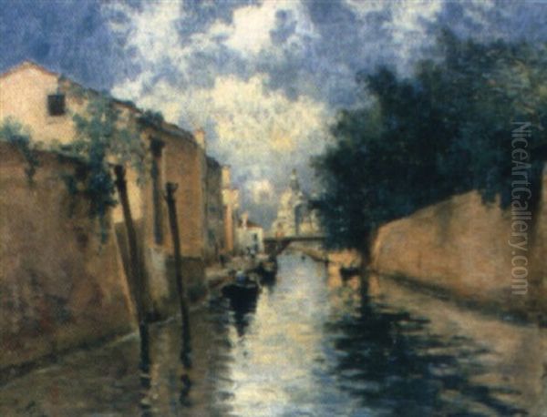 Kanal I Venedig Oil Painting by Marie Joseph Leon Clavel