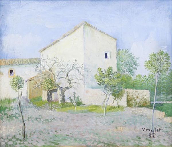 Farmhouse Oil Painting by Vincente Mulet Claver