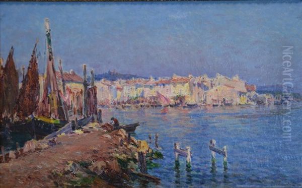 Martigues Oil Painting by Jules-Justin Claverie