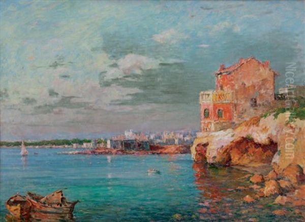 La Pointe Rouge A Marseille Oil Painting by Jules-Justin Claverie