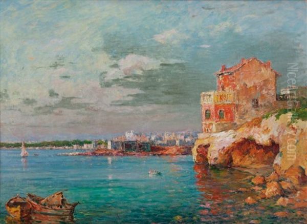 La Pointe Rouge A Marseille Oil Painting by Jules-Justin Claverie