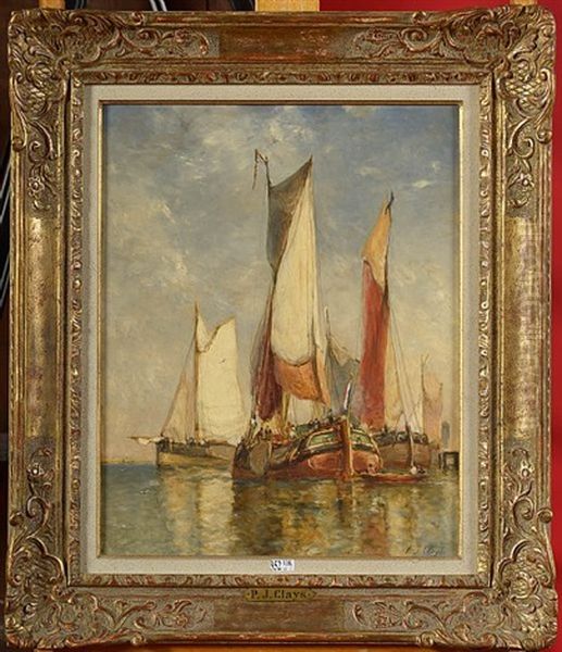 Entree Du Port De Flessingue Oil Painting by Paul Jean Clays