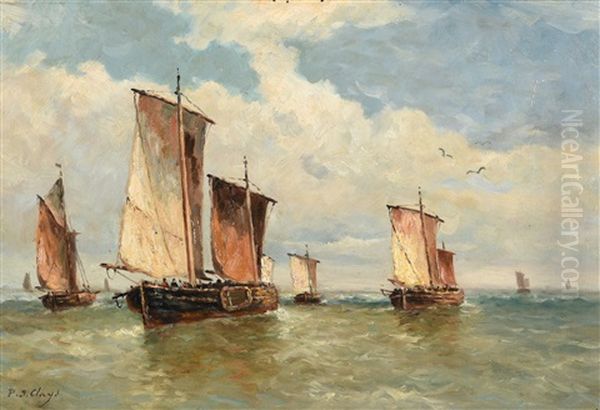 Departure For The Fishing Oil Painting by Paul Jean Clays