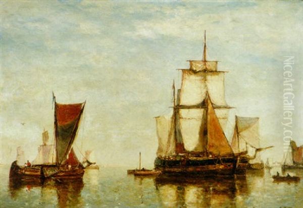 The Return Of East Indiaman At Antwerp Oil Painting by Paul Jean Clays