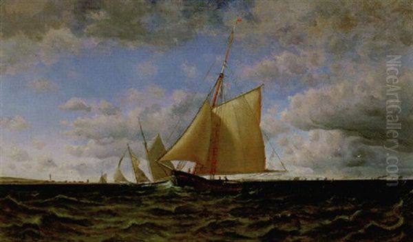 Sailing Off The Coast by Paul Jean Clays