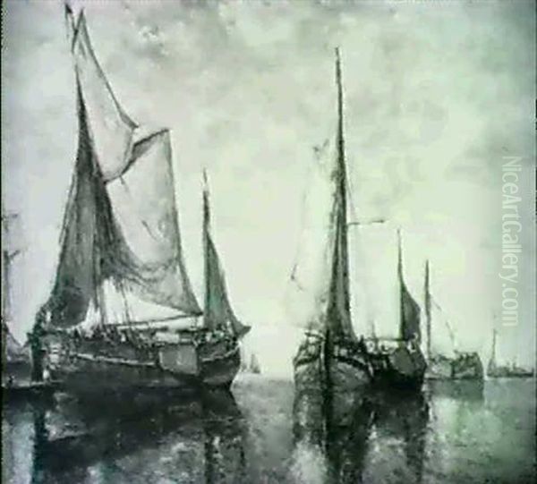 Sailing Ships Oil Painting by Paul Jean Clays