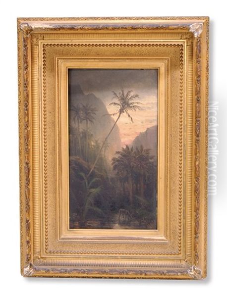 Tropical Landscape Oil Painting by Henry Cleenewerck