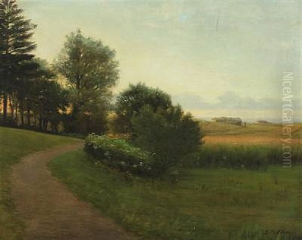 Landscape With Hills And A House Oil Painting by Gustav Adolf Clemens