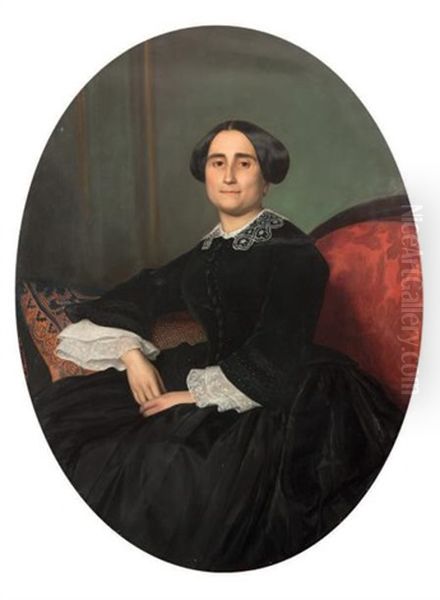 Portrait De Madame Clement Oil Painting by Felix Auguste Clement