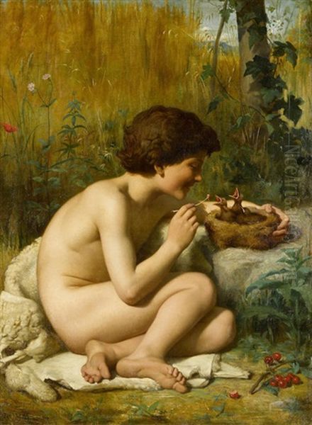 Le Denicheur D'oiseaux Oil Painting by Felix Auguste Clement