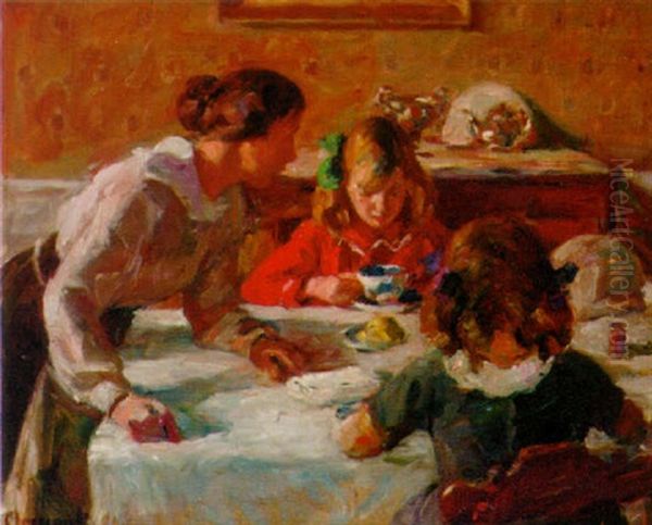 The Breakfast Table Oil Painting by Gad Frederik Clement