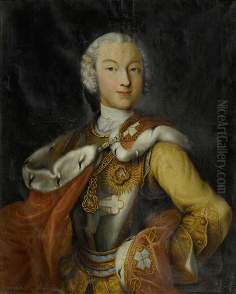 Portrait Of The Crown Prince Of Sardinia At The Age Of 28 Years Oil Painting by Maria Giovanni Battista (La Clementina) Clementi