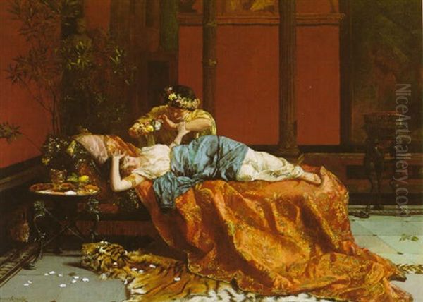 Flitterwochen (the Honeymoon) Oil Painting by Hermann Clementz