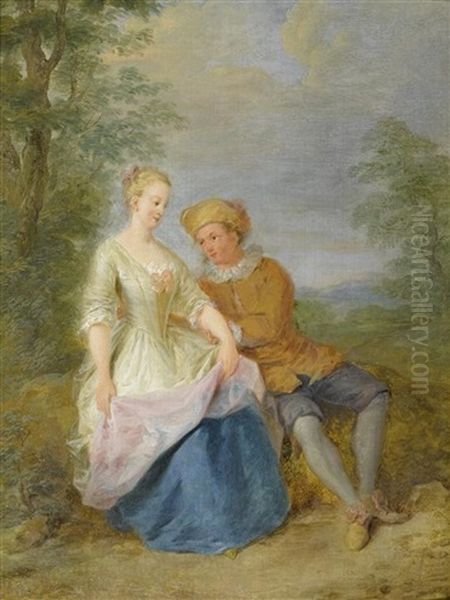 Le Repos Gracieux Oil Painting by Jacques Sebastien Le Clerc