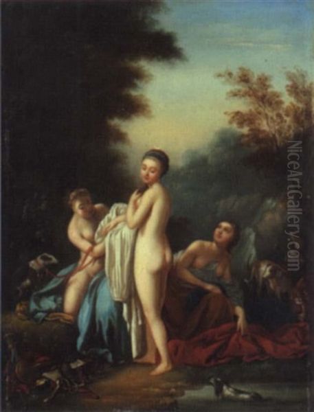 Jagdgottin Diana Nach Dem Bade Oil Painting by Jacques Sebastien Le Clerc