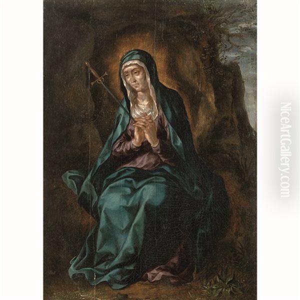 Vierge De Douleur Oil Painting by Hendrick De Clerck