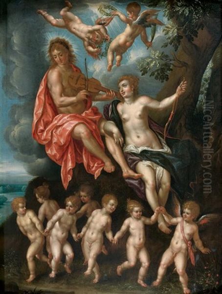 Diane Et Apollon Oil Painting by Hendrick De Clerck