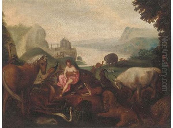 Orpheus Charming The Animals Oil Painting by Hendrick De Clerck